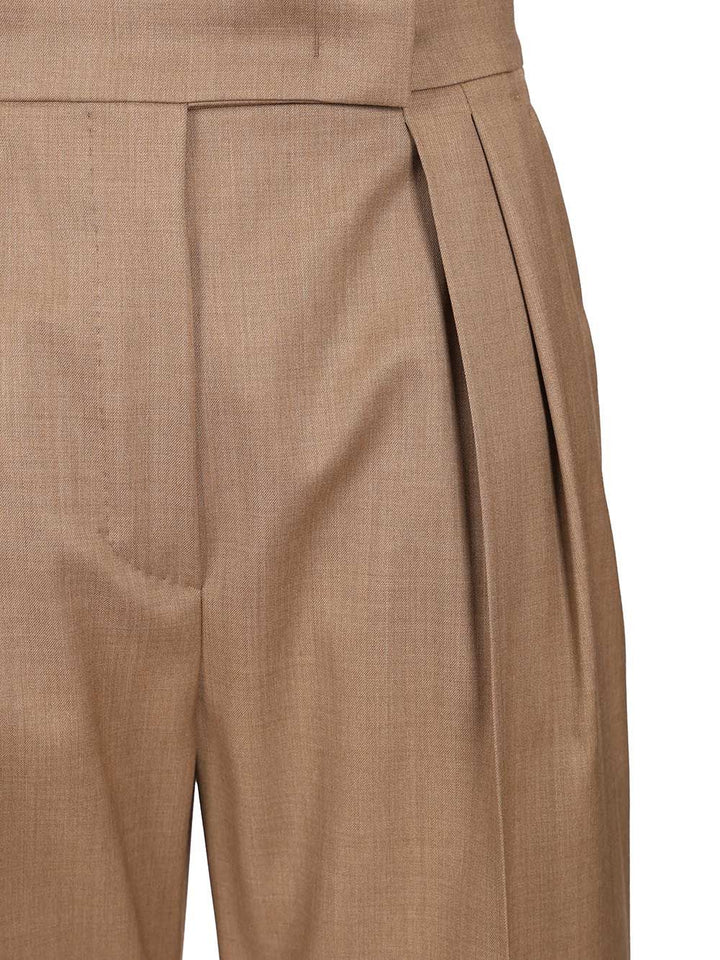 Max Mara Zimino Double Pleats Wool Pants Trousers - Marrone | d4ae03a5c65956e68b40e48fefdf55ef6879cf79