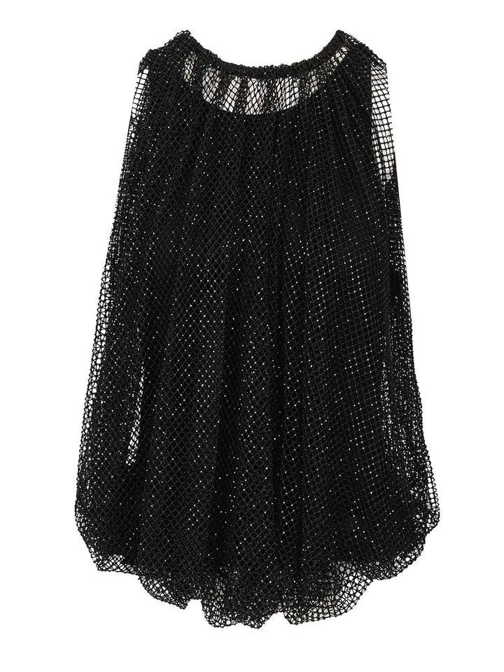 Sportmax Mesh Top With Crystals Top - Nero | 7f576151307589fbbf514532e9e2f2a997bf314f