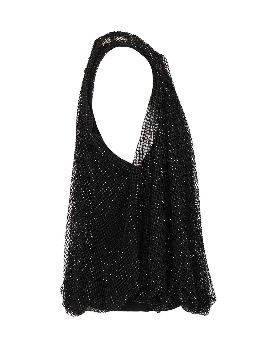 Sportmax Mesh Top With Crystals Top - Nero | b0d9ef517dd47e5fafda2c20426e16d130c105ba