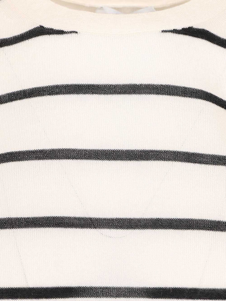 Max Mara Favetta Sweater In Cashmere And Silk Blend T-Shirt - Bianco | 101a2acb0fdbb1788d654dd0db3e10f60799686b