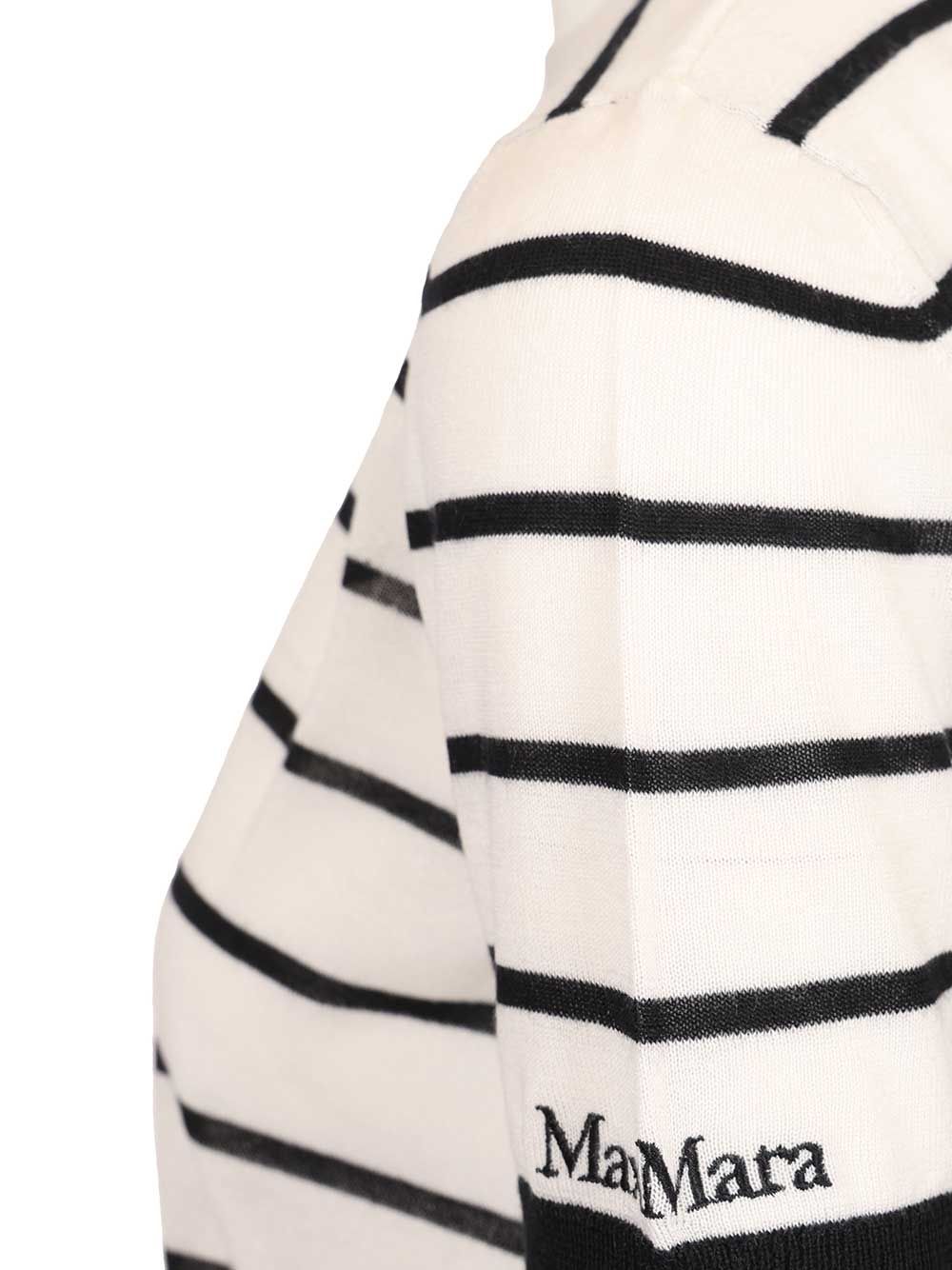 Max Mara Favetta Sweater In Cashmere And Silk Blend T-Shirt - Bianco | a974fd0c0565ec15726e1d79172e945aec5cf061