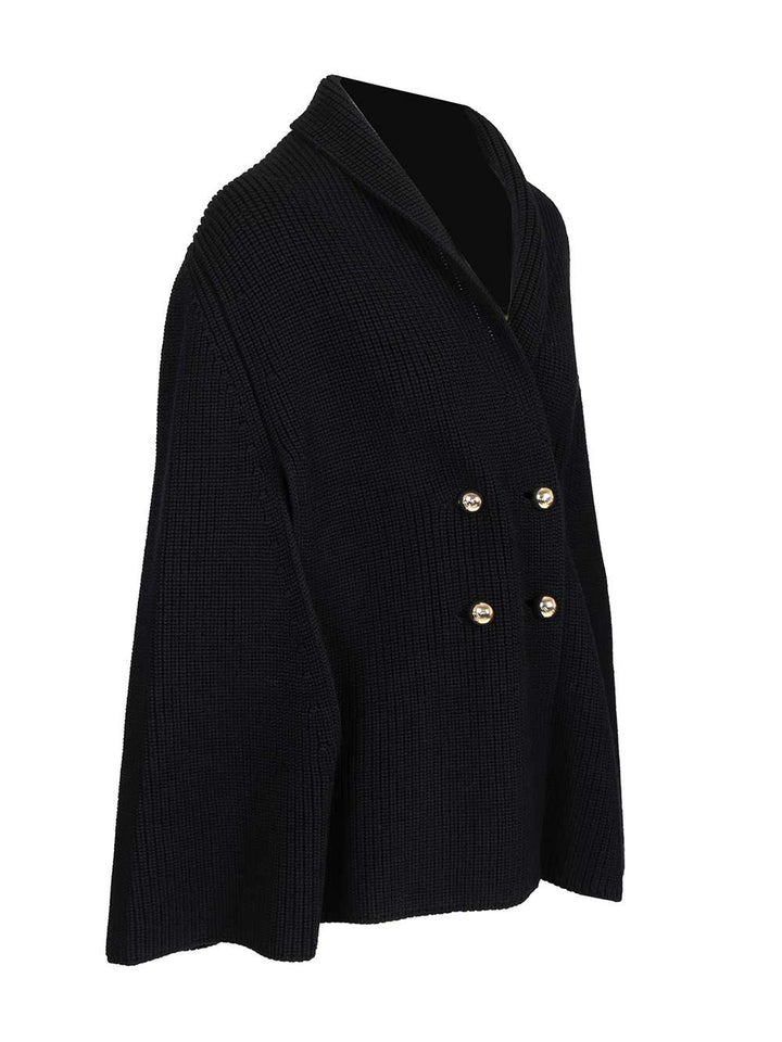 Max Mara Double-Breasted Cape Coats - Blu | 310434484c8588fc3f2bd4ca86e518d9529355af