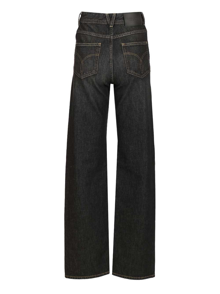 Versace Regular High-Waisted Decorated Jeans - Nero | 18de83347c1e36c756f6cd3b440672fa19148e95