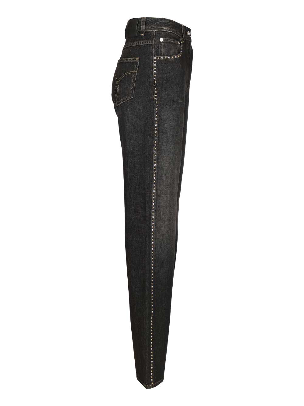 Versace Regular High-Waisted Decorated Jeans - Nero | 3f0f419c356c3f3137bc9c94a635bdd1e3cddcbf