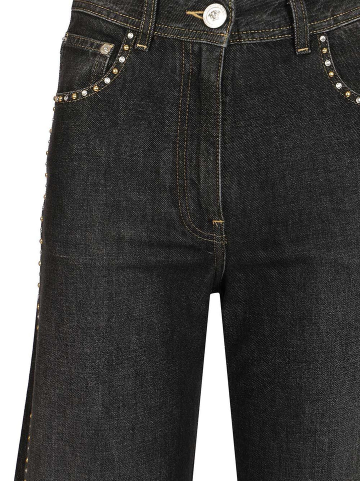 Versace Regular High-Waisted Decorated Jeans - Nero | 945d4b6b821f939cc8145084b4ecd97aded2f29c
