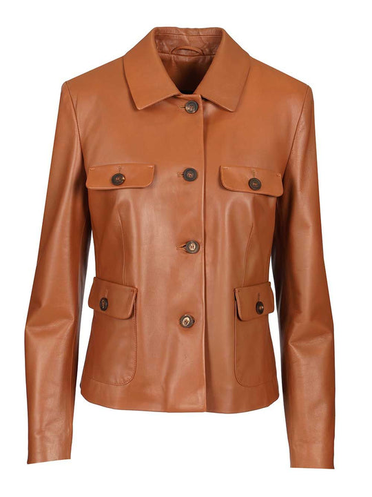 Leather Jacket Giacche Marrone