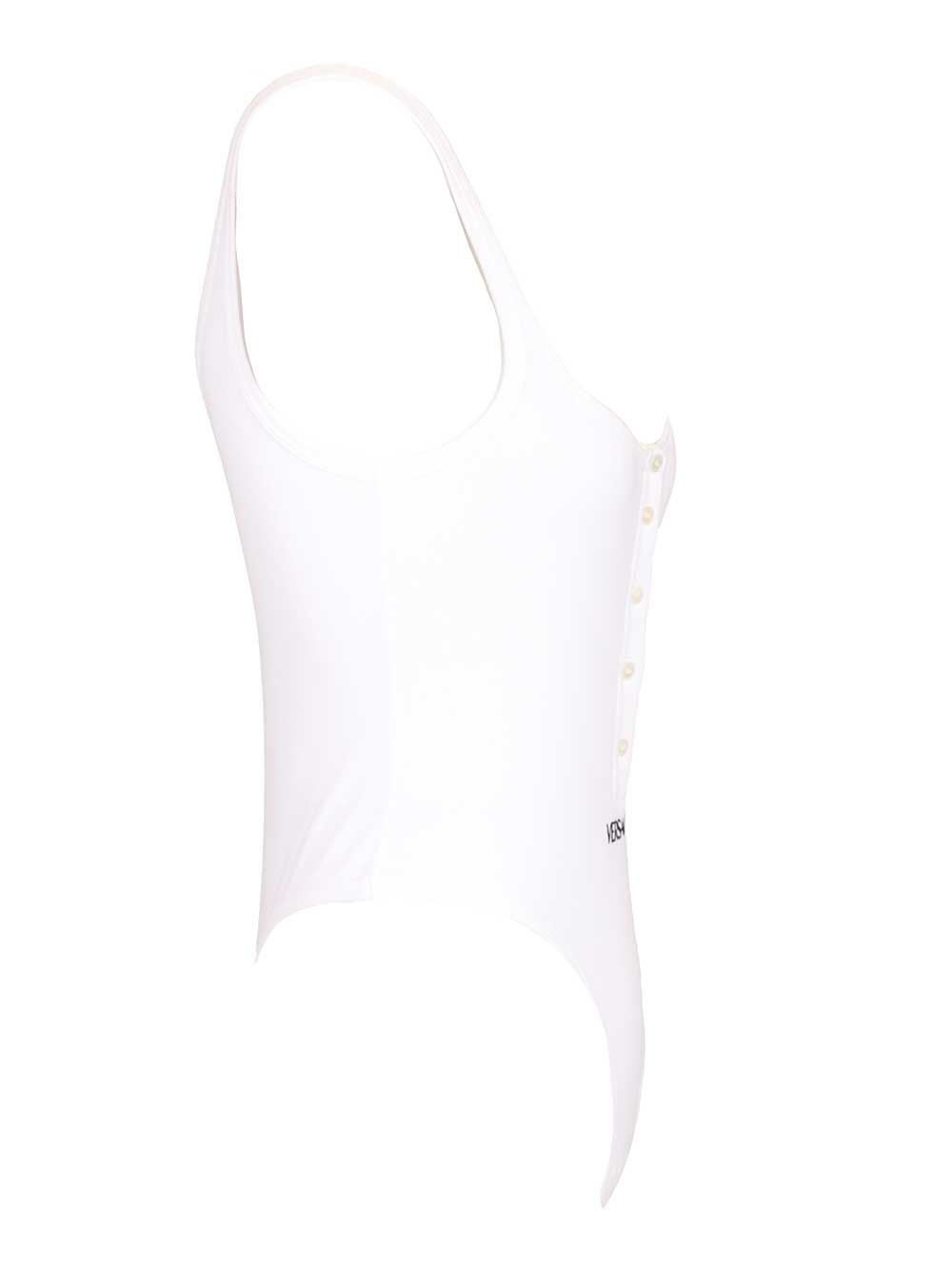 Versace Organic Cotton Bodysuit Top - Bianco | 1df75b27e11fd544f61bf41189de7d7e1216b729