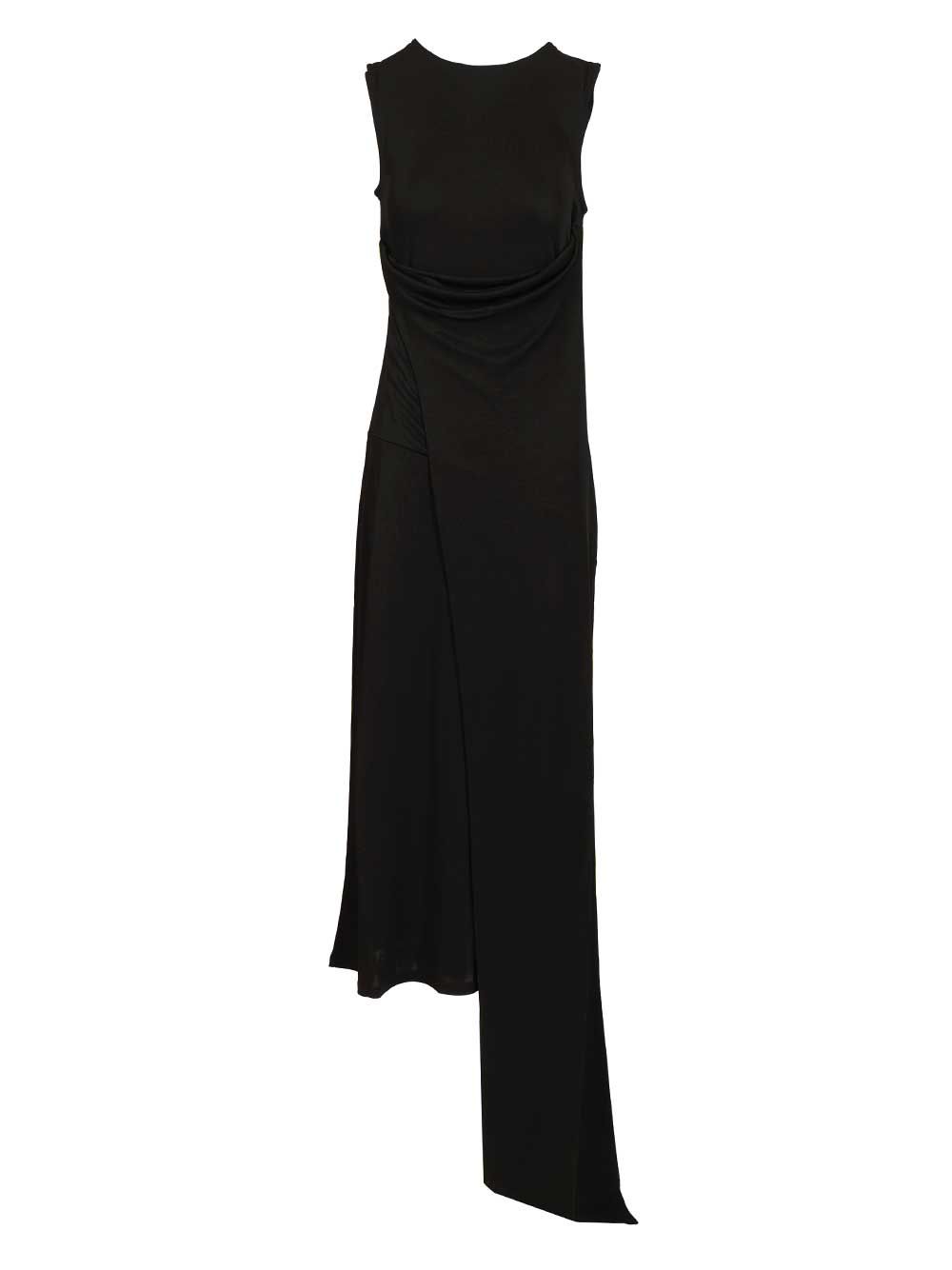 Ami Long Dress In Jersey Crepe Abiti - Nero | 83561a2542cdc517ef9623806d113dd39603c436