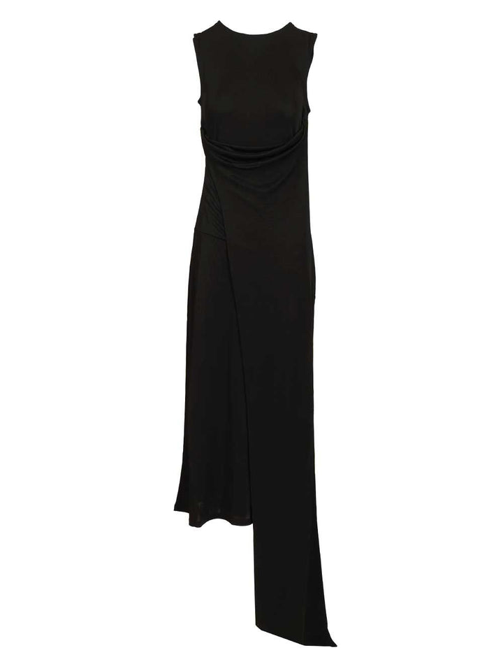 Ami Long Dress In Jersey Crepe Abiti - Nero | 83561a2542cdc517ef9623806d113dd39603c436