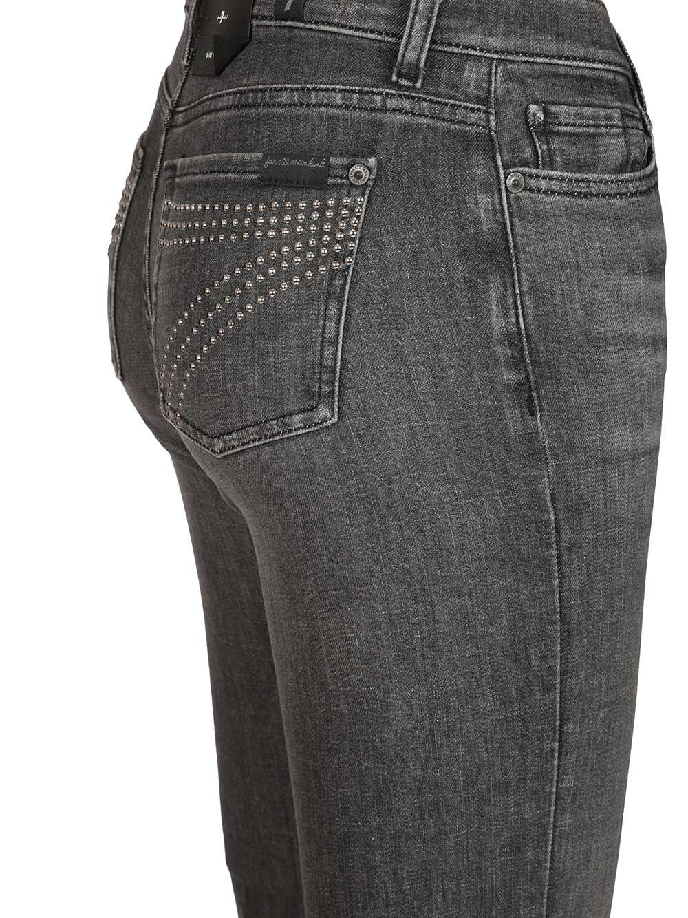 7 For All Mankind Dojo Rocker With 7 Studded Jeans - Nero | 37df6520ea53ed98f666d45e10233764af6d1bc7