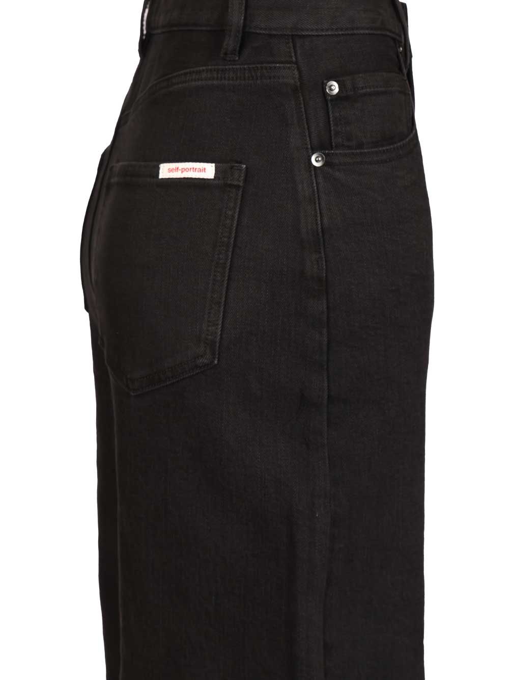 Self-Portrait Barrel Jeans - Nero | 4e2cb66c9a369f12bdb43376b4c70d454b376660
