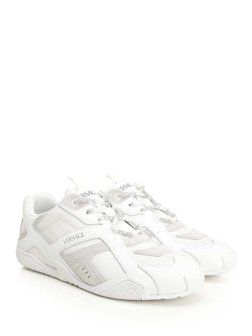 Versace Sneaker Suede+Fabric+Calf Leather Sneakers - Bianco | 4f1173e33921b0f786d725525e6b79057416c06a