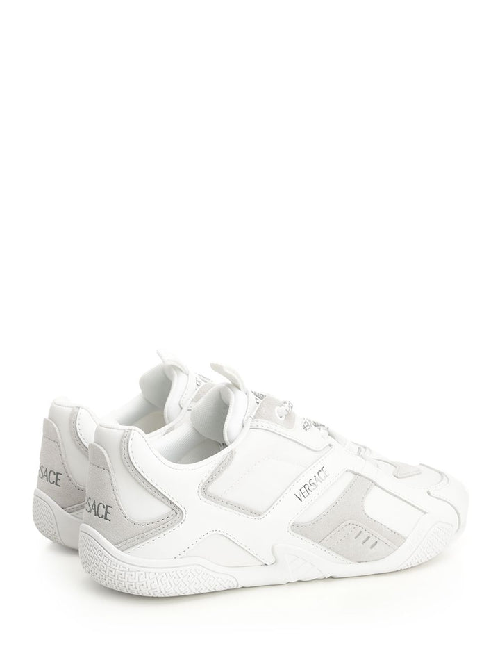 Versace Sneaker Suede+Fabric+Calf Leather Sneakers - Bianco | a7487a075f2001bec2fcfb78d6fef3955dc5adc9