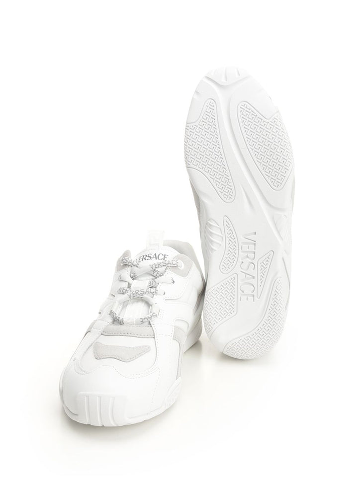 Versace Sneaker Suede+Fabric+Calf Leather Sneakers - Bianco | 7612d4fd3869f78f43761ad208a96c967d87485d