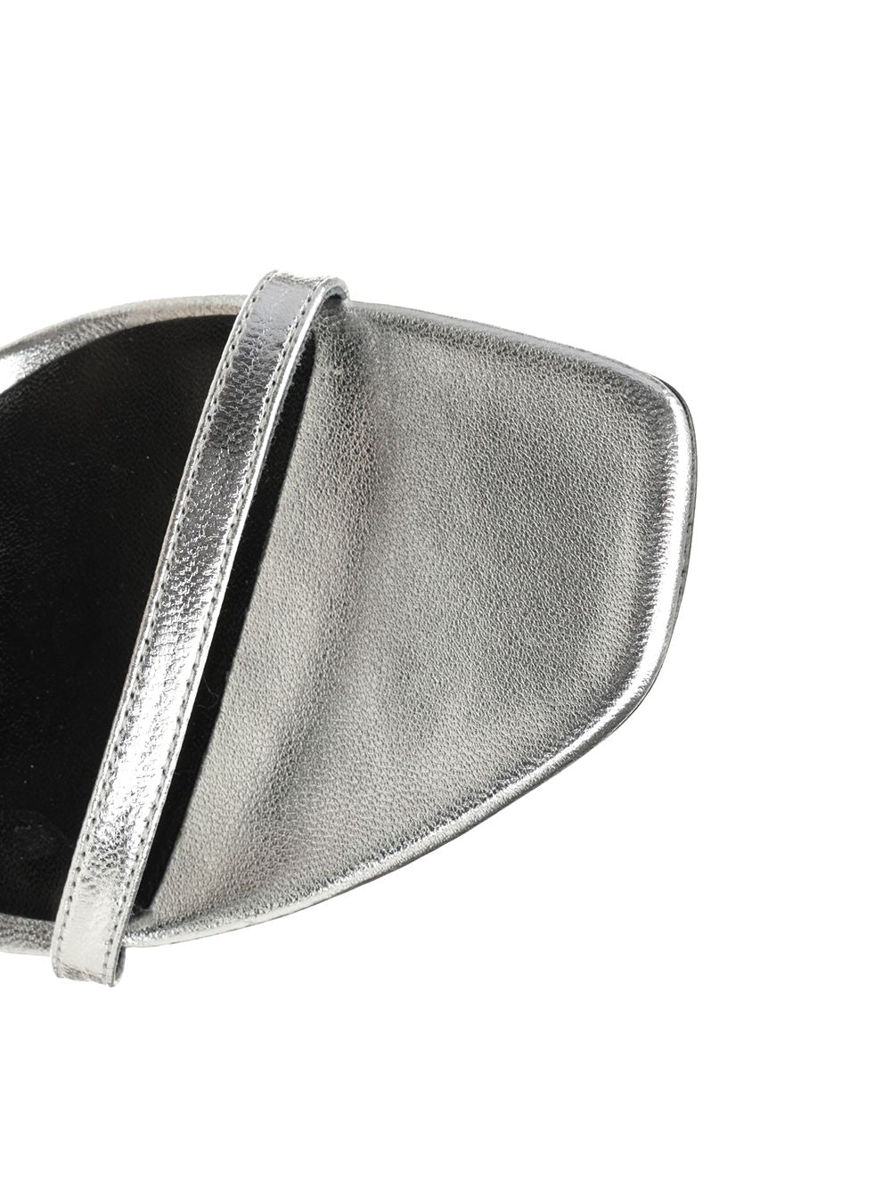 Tory Burch Metallic Leather  With Crystal Sandali - Silver | 64f29ec38bc9b46f60ba5d40c72ba87e700924ff