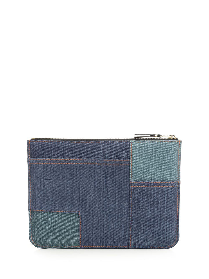 Comme Des Garcons Wallet Patchwork Pouch Small leather goods - Blu | 221c37c705d7d81295fc156073542d9d94714ae2