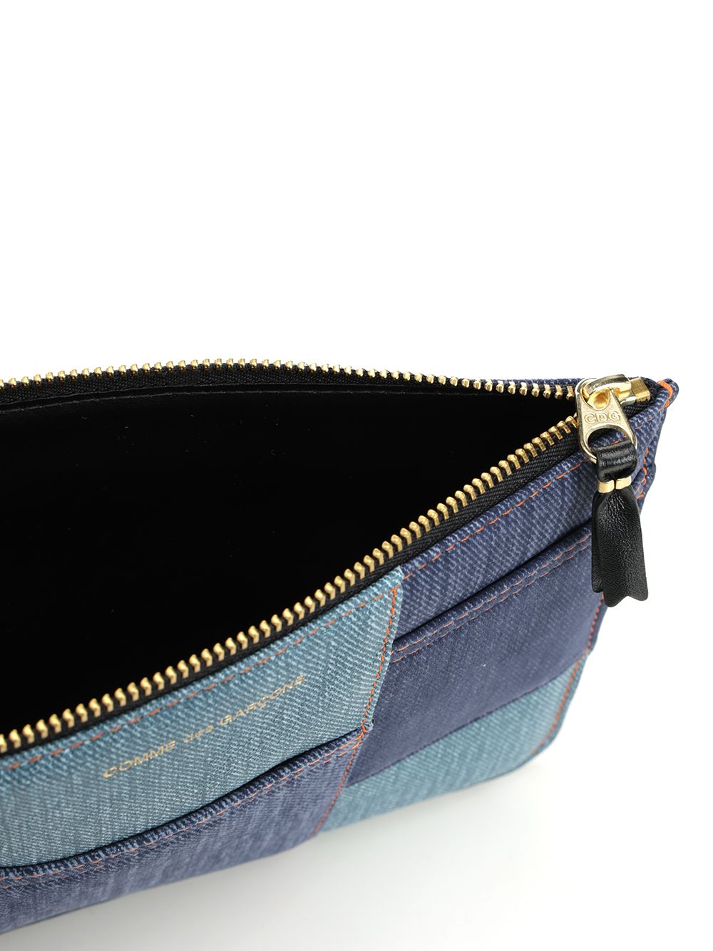 Comme Des Garcons Wallet Patchwork Leather Denim Effect Zipped Pouch Small leather goods - Blu | b5c64f72c717edcd92de4a1380b0b0e25cb355cc