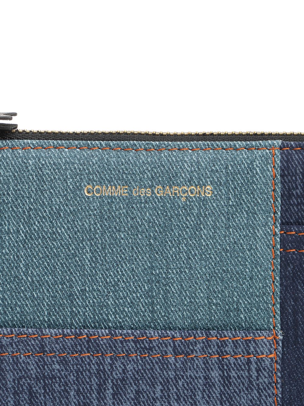 Comme Des Garcons Wallet Patchwork Leather Denim Effect Zipped Pouch Small leather goods - Blu | a1e622d9a9f27f06b4b661fbad1ad83e991ff364