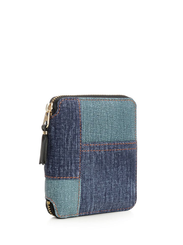 Comme Des Garcons Wallet Patchwork Leather Denim Effect Zip Around Wallet Wallets - Blu | 294e3a0c524b624e5302c187dbfae61544204d7e