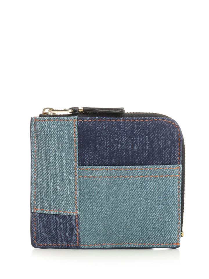 Comme Des Garcons Wallet Patchwork Leather Denim Effect Zip Wallet Wallets - Blu | 82c0d968d6c046b0e30f7a5ba39a03d6b1e7168f