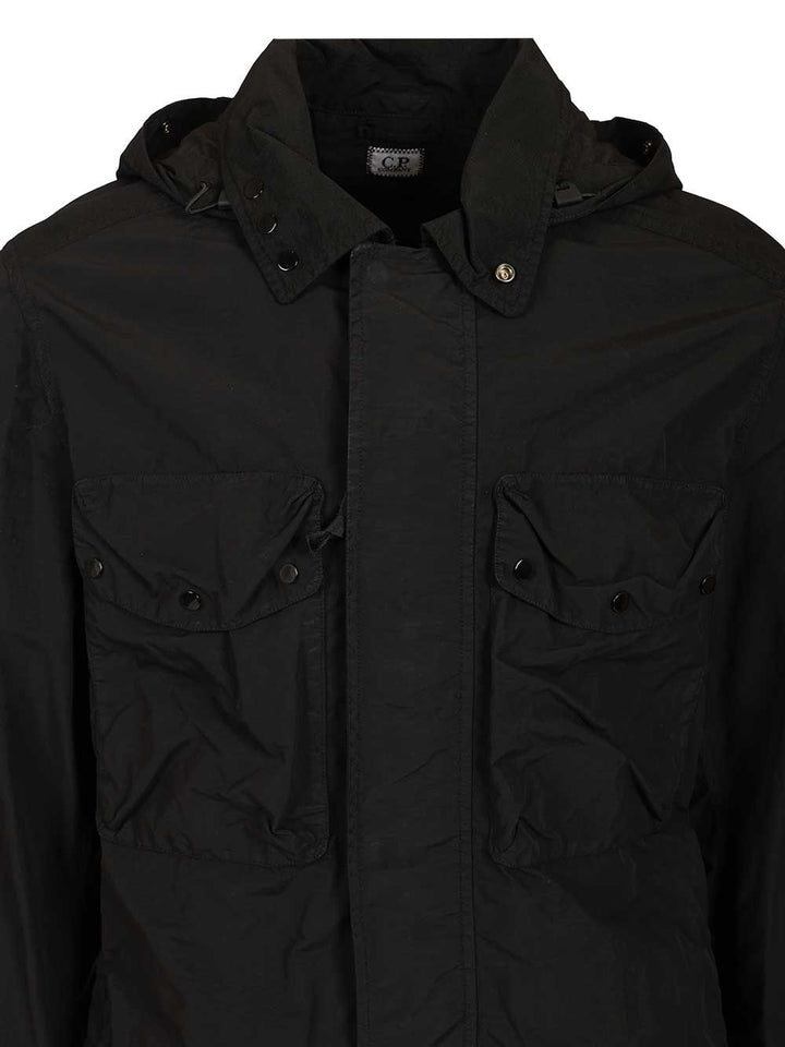 C.P. Company Flatt Nylon Mixed Goggle Overshirt Giacche - Nero | 38594849921197107264e2f40edb436d1ec2e041