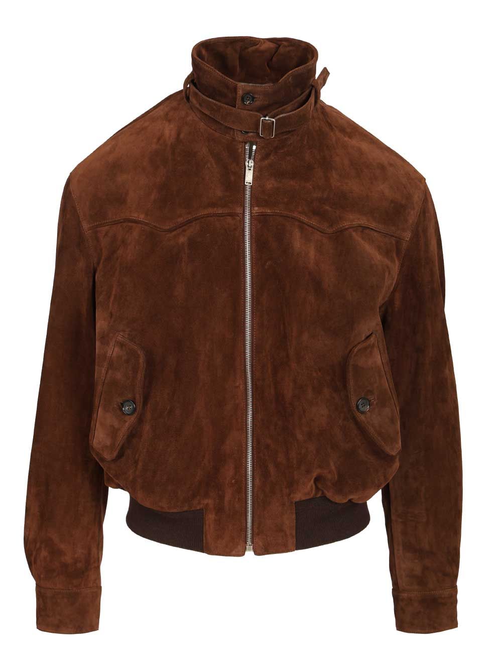 Mcqueen Suede Harrington Jacket Giacche - Marrone | 5b658911b0e055e9dbabdc51c1dd361f5ddad6ab