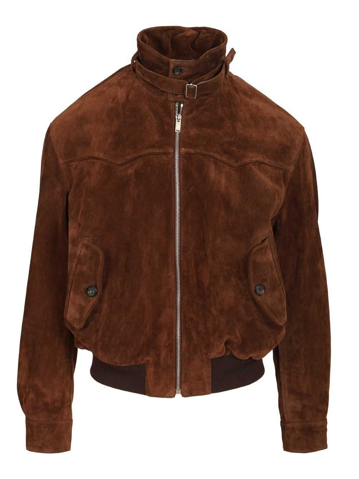 Mcqueen Suede Harrington Jacket Giacche - Marrone | 5b658911b0e055e9dbabdc51c1dd361f5ddad6ab