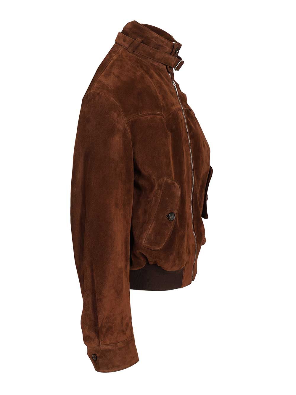 Mcqueen Suede Harrington Jacket Giacche - Marrone | d07de5c1b84a8983574f0638f14f292fd2403925