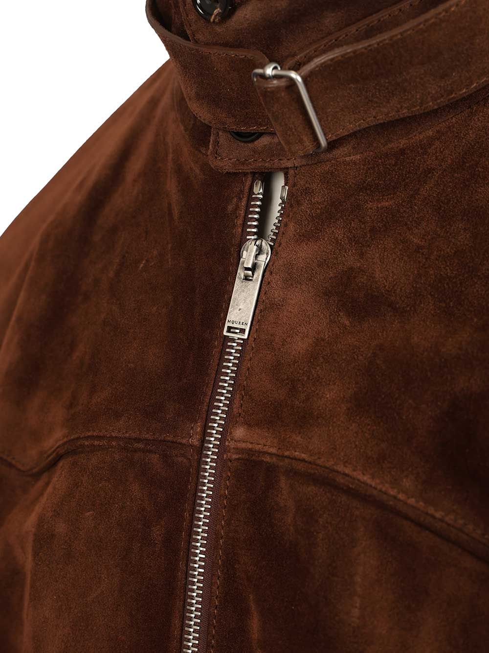 Mcqueen Suede Harrington Jacket Giacche - Marrone | 0e5da56c6a98d65fd75614d8aebdc5d109b09fac