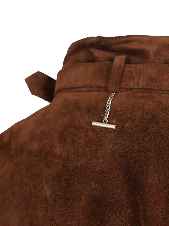 Mcqueen Suede Harrington Jacket Giacche - Marrone | 22144be535508546f1ae32b6144eb28e4dbf61d7
