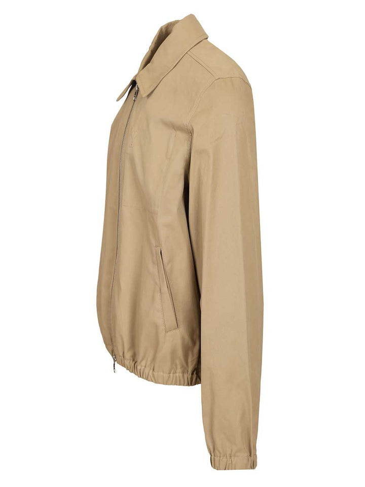 Ami Zipped Jacket In Cotton Gabardine Giacche - Beige | fab7db29ecc5c0df8ae028fff1cb36e49abe14ca