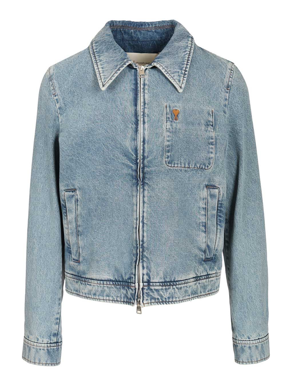 Ami Ami De Coeur Zip-Up Jacket Giacche - Light blue | 166a1cc68ccc847d262fb7efc0ef52a75c527745