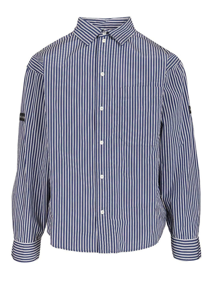 Balenciaga Oversized Striped Shirt Shirts - Blu | e18af52c9d51ecbfcd24a773672bf9765f9fece2