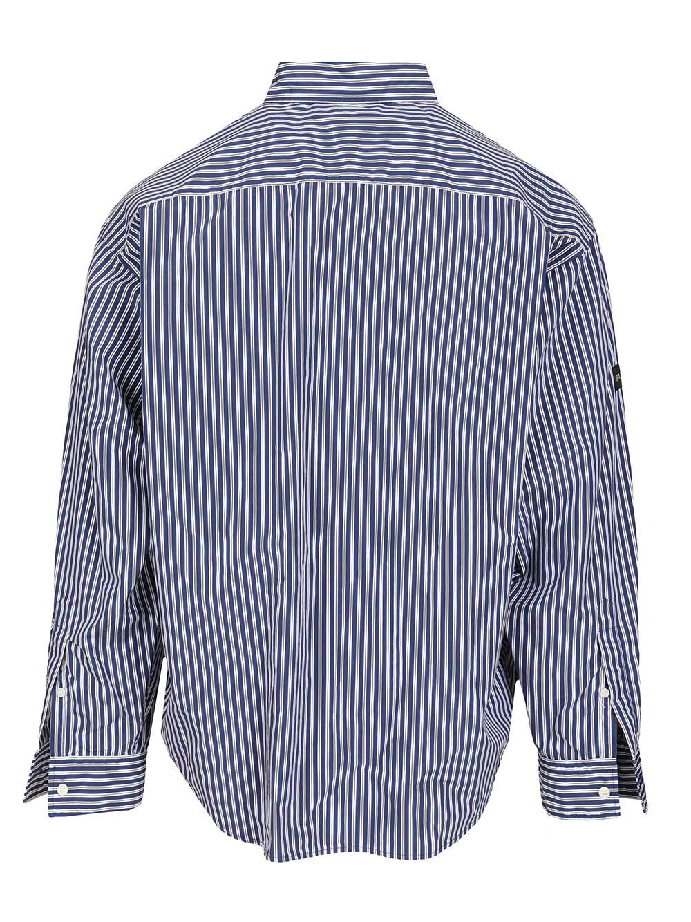 Balenciaga Oversized Striped Shirt Shirts - Blu | 1348d3d6912c4afff12bc467d86e601d56323e6a