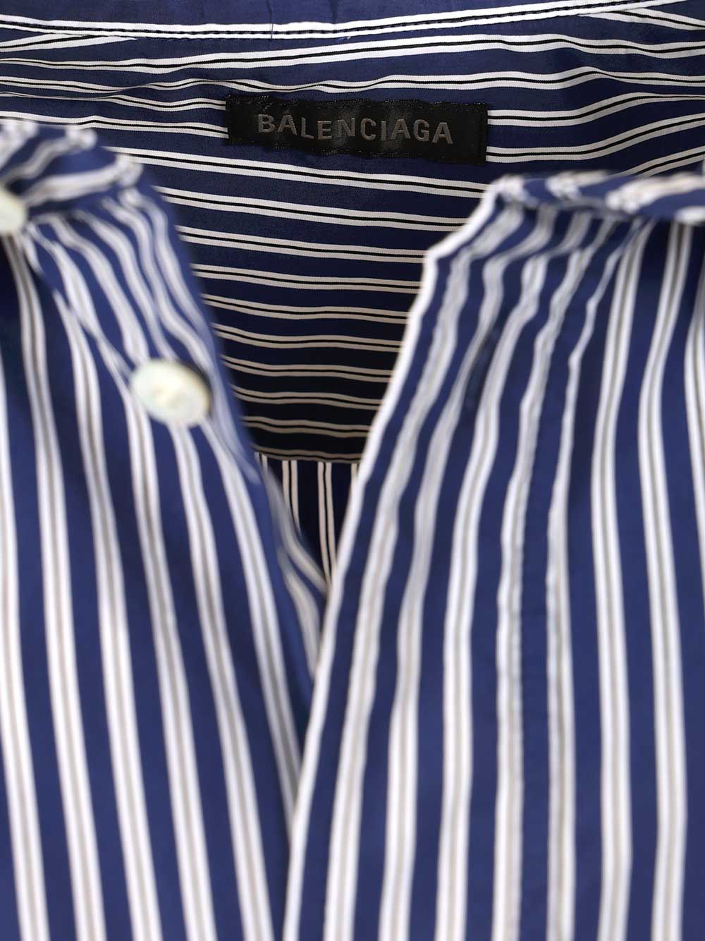 Balenciaga Oversized Striped Shirt Shirts - Blu | 035687e91ef1c5ba193b5d550af98bcd1d1c099b