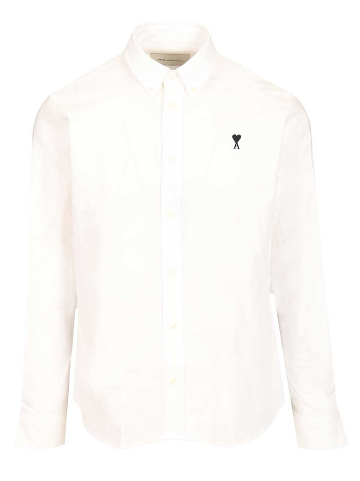 Ami Oxford Button-Down Shirt Shirts - Bianco | 4e1e1bd8d60183dc07ead31d12429bc4815ef508