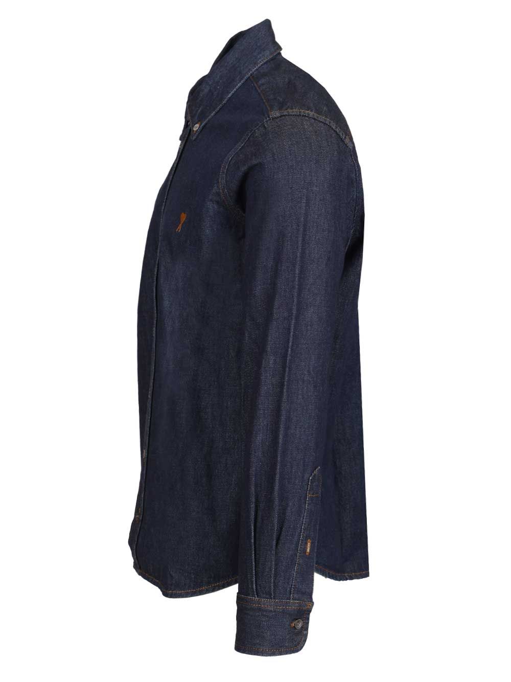 Ami Denim Shirt Shirts - Blu | 51e7952682e850022175998631a4374f807924a7