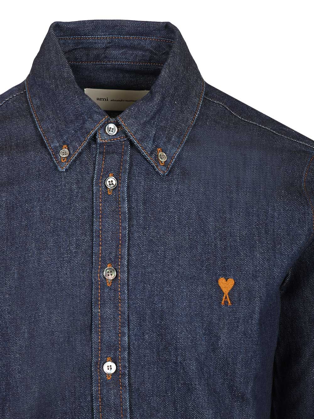 Ami Denim Shirt Shirts - Blu | 1ef8472597b1c75692cd9b1b55776722c5db545a