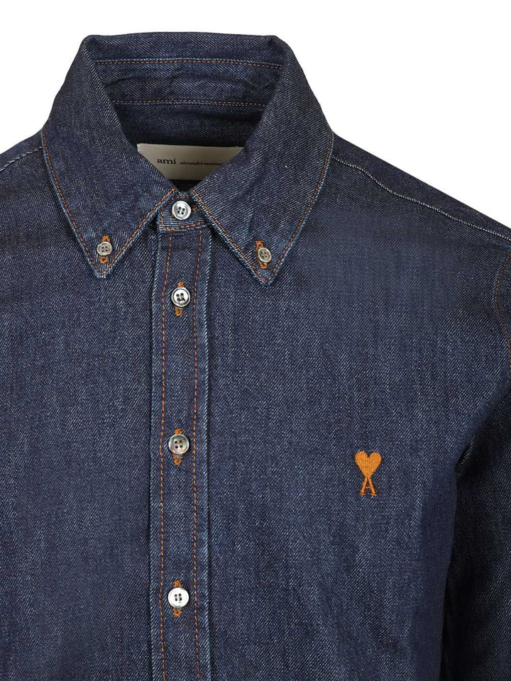 Ami Denim Shirt Shirts - Blu | 1ef8472597b1c75692cd9b1b55776722c5db545a