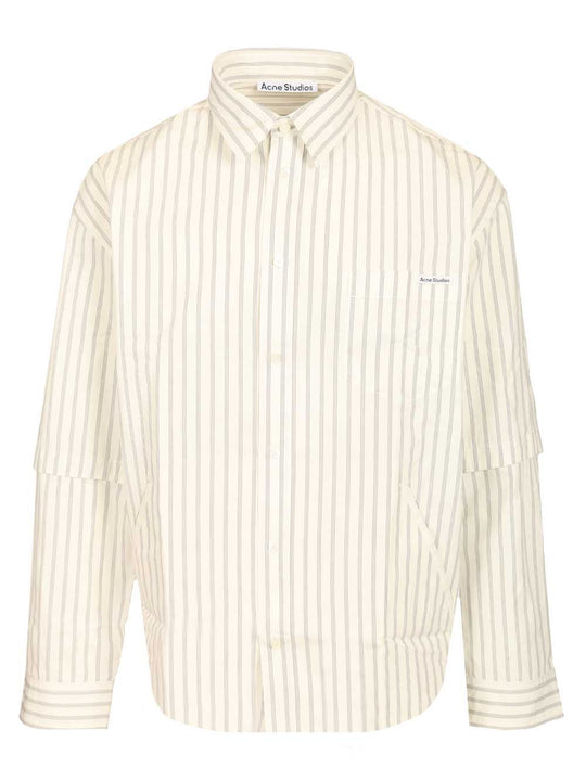 Striped Poplin Shirt Shirts Bianco