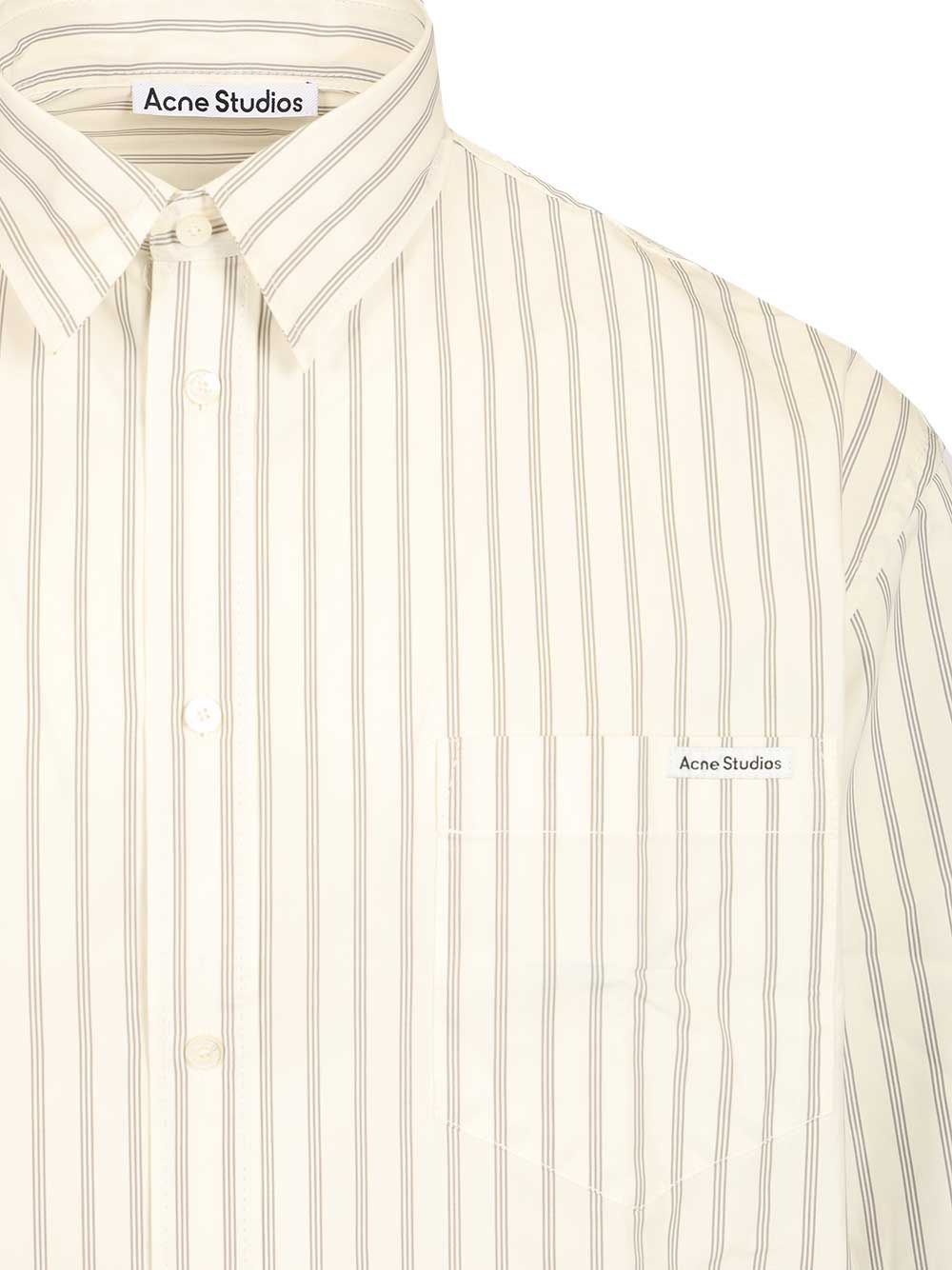 Acne Studios Striped Poplin Shirt Shirts - Bianco | 81bf61ae56fcb94c51dacf3165b78b73f956585a