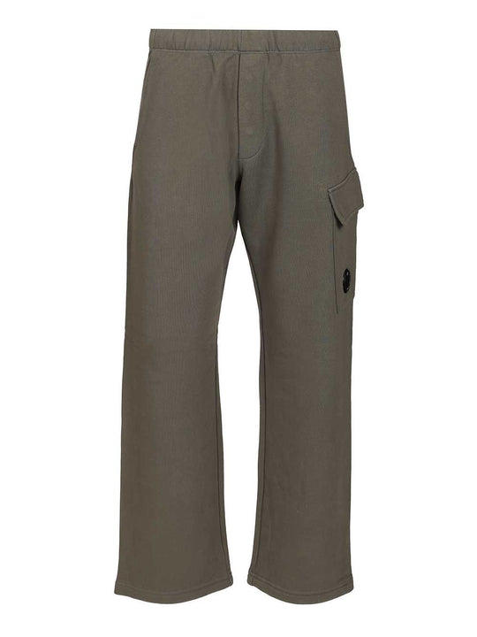 Diagonal Raised Fleece Cargo Sweatpants Trousers Grey