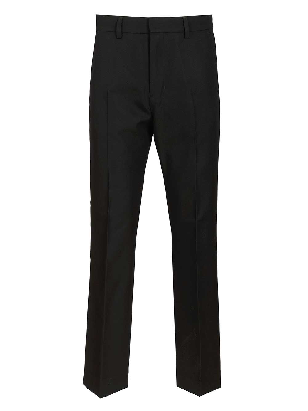 Ami Straight  Wool Canvas Trousers - Nero | 40c46bd7e3a01963b5d6f2181ed8c98ed46efd1e