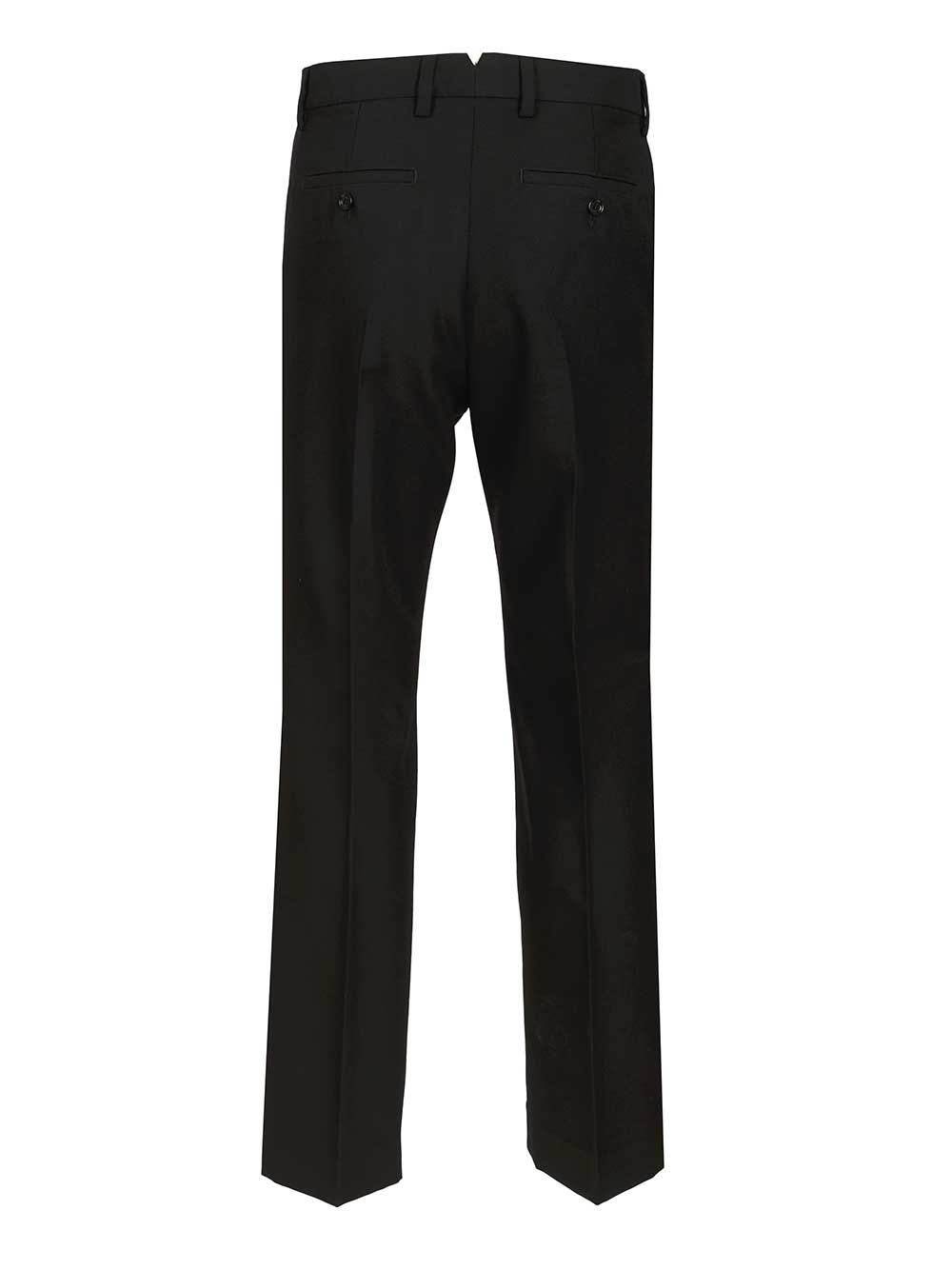 Ami Straight  Wool Canvas Trousers - Nero | 256dcf0d018754013aa7d90e9b4797157a45f288
