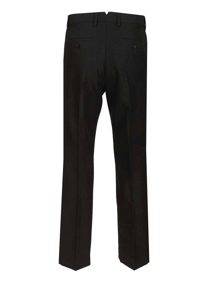 Ami Straight  Wool Canvas Trousers - Nero | 256dcf0d018754013aa7d90e9b4797157a45f288