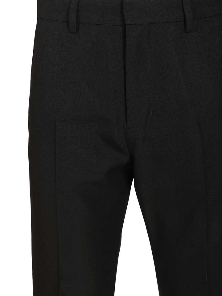 Ami Straight  Wool Canvas Trousers - Nero | 6e9326b3d62621fb4f4f51a6cd8d2a104e0d6476