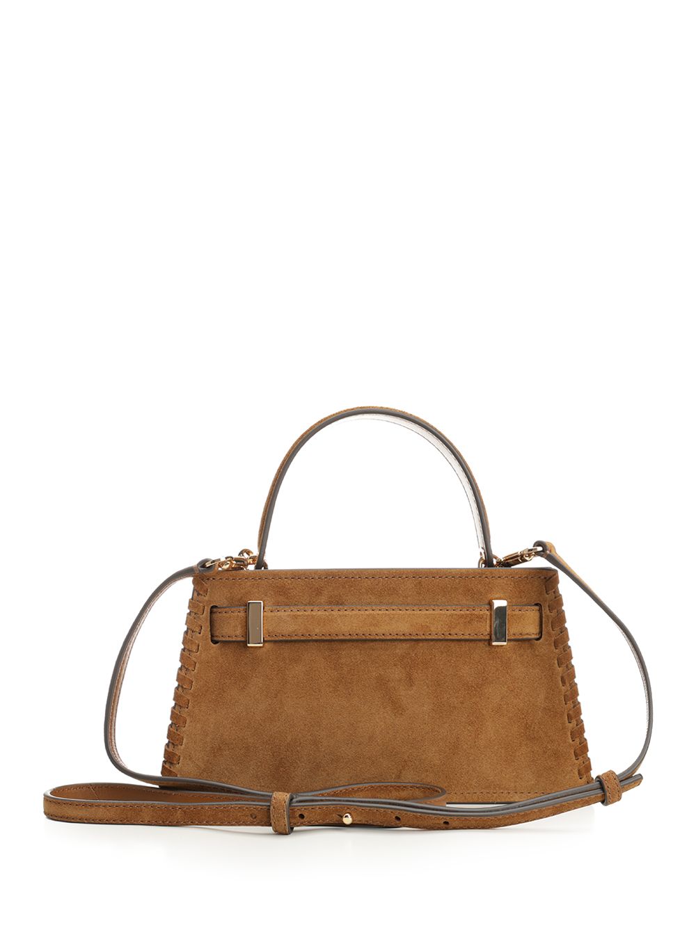 Tory Burch Lee Radziwill Petite Suede Fringe Mini Top Handle Handbags - Marrone | 5ac712a4f35e8a86efc2794c2fba1a0fcfe69c37