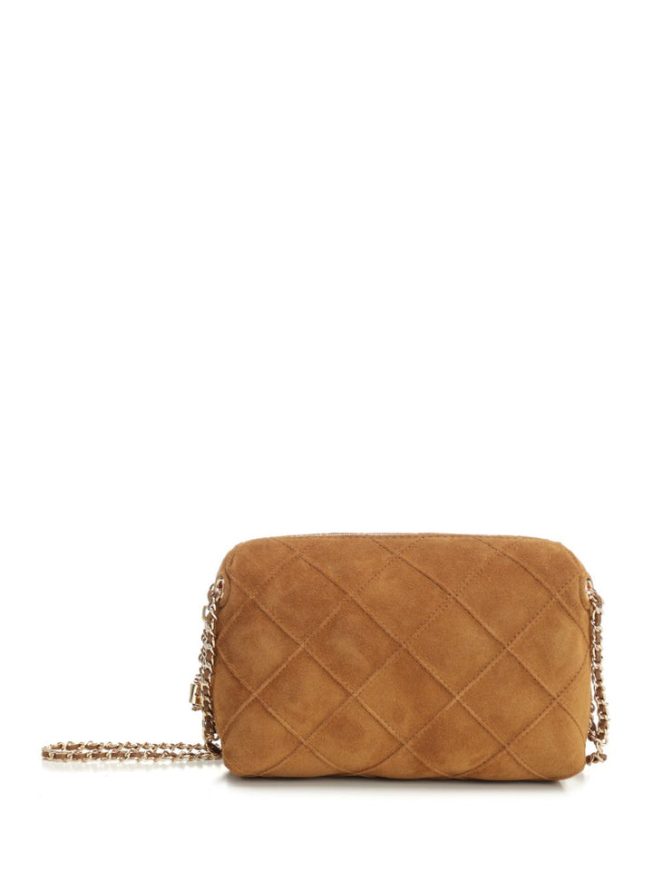 Tory Burch Fleming Suede Shoulder Bag Crossbody Bags - Marrone | 9b6cfec62fc5a53e769e7e4d59b70dd16bed0c83