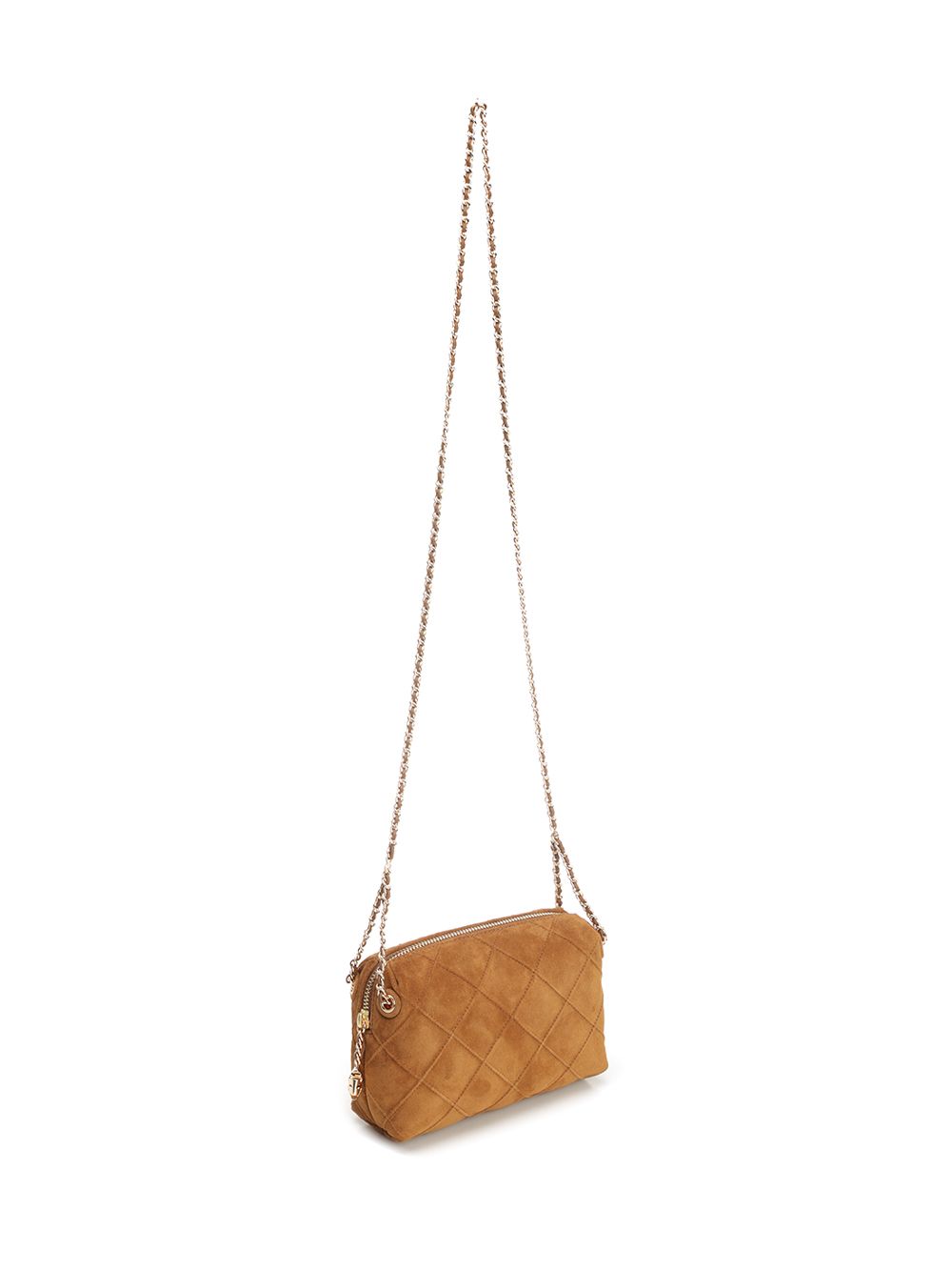 Tory Burch Fleming Suede Shoulder Bag Crossbody Bags - Marrone | d68c2b06a3198ae9ed89ded606d31a5bb788b105