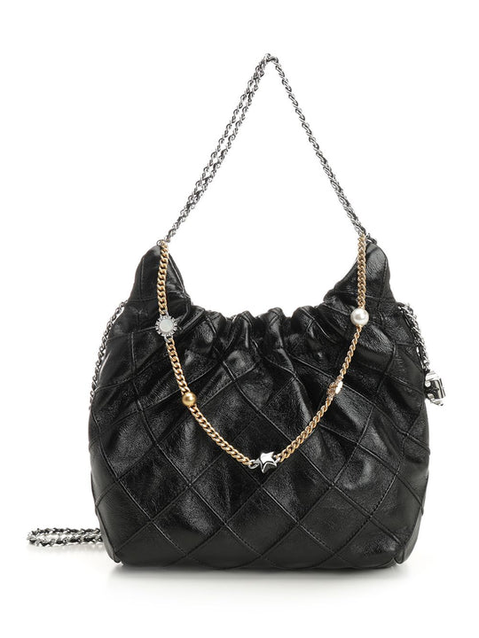 Fleming Distressed Mini Hobo Bag Shoulder Bags Nero
